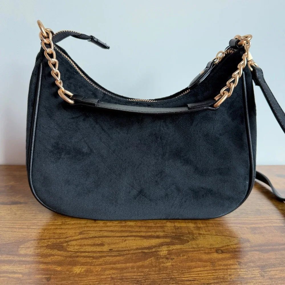 New Juicy Couture Need More Black Shoulder Crossbody Handbag Wristlet Set